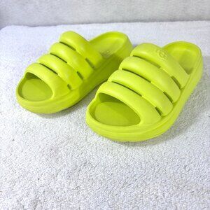 UGG Kids Sport Yeah Slides Size K2 Neon Lime Green Slip Ons